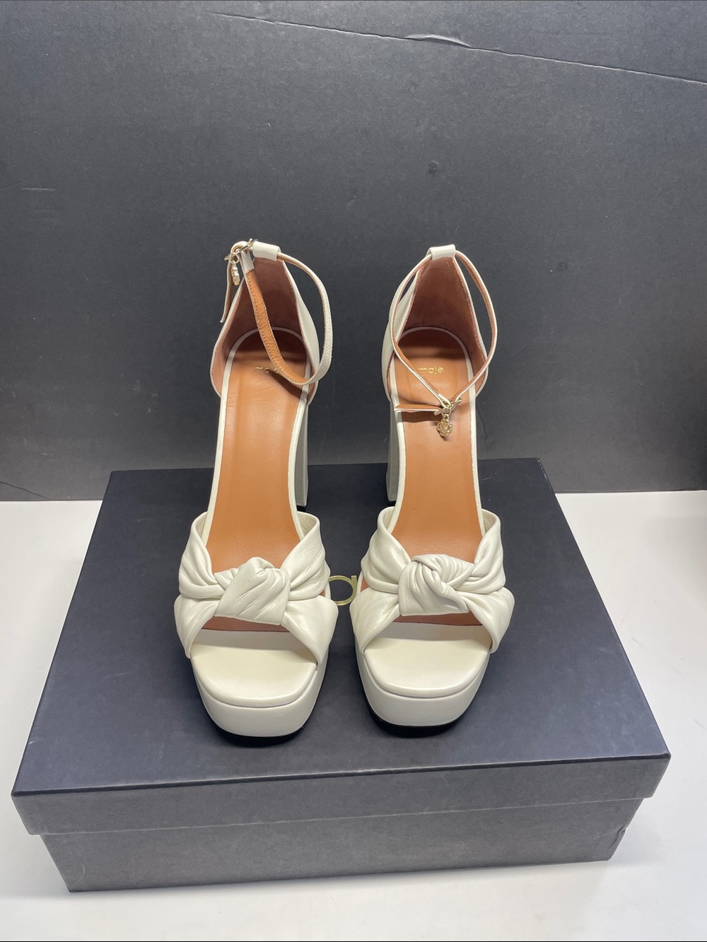 Franknotleather Leather Platform Heels 115 With Knot - Picture 2 of 7